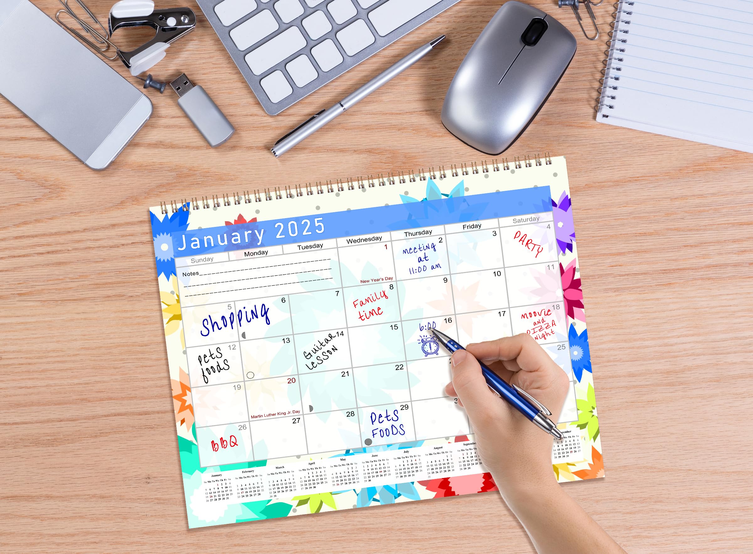 2025 Motivational Habit Tracker Calendar Planner - Daily Weekly Monthly Goal Setting Journal with Inspirational Quotes - Desktop & Wall Organizer for Productivity, Fitness & Personal Growth (Edition #01) - Perfect for Home Office, School, Gym & Gift Giving