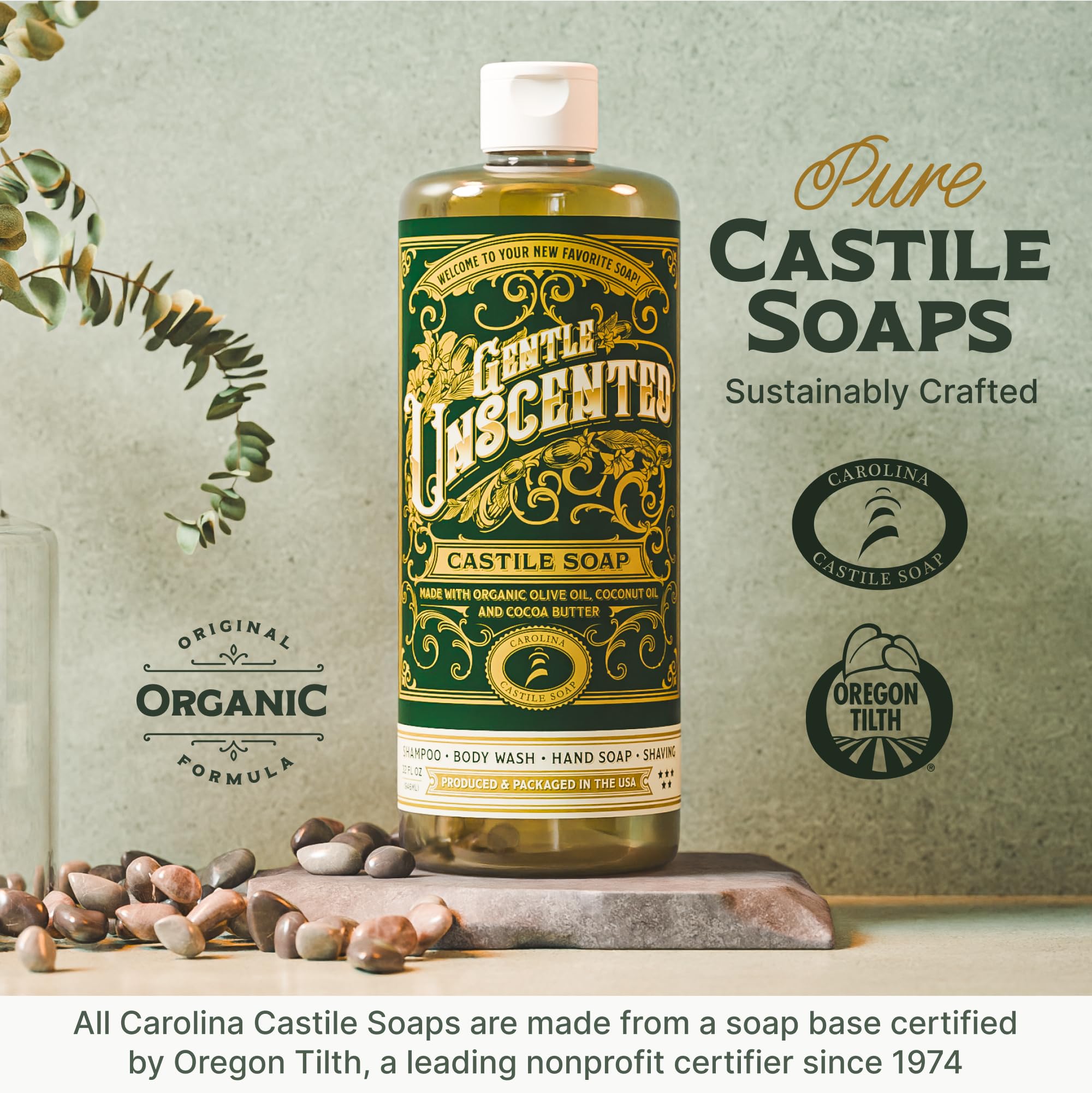Organic Unscented Castile Soap Liquid - 5 Gallon Bulk Body Wash with High Olive Oil Content | EWG Verified | Gentle for Skin, Hair & Household Cleaning | Perfect for Large Families, Spas & Eco-Conscious Homes