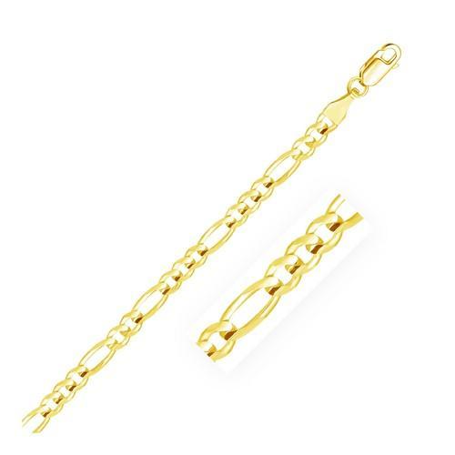 4.5mm 14K Solid Yellow Gold Figaro Chain Necklace - 22 Inch Length for Men & Women - Perfect for Layering, Gifting, or Everyday Wear