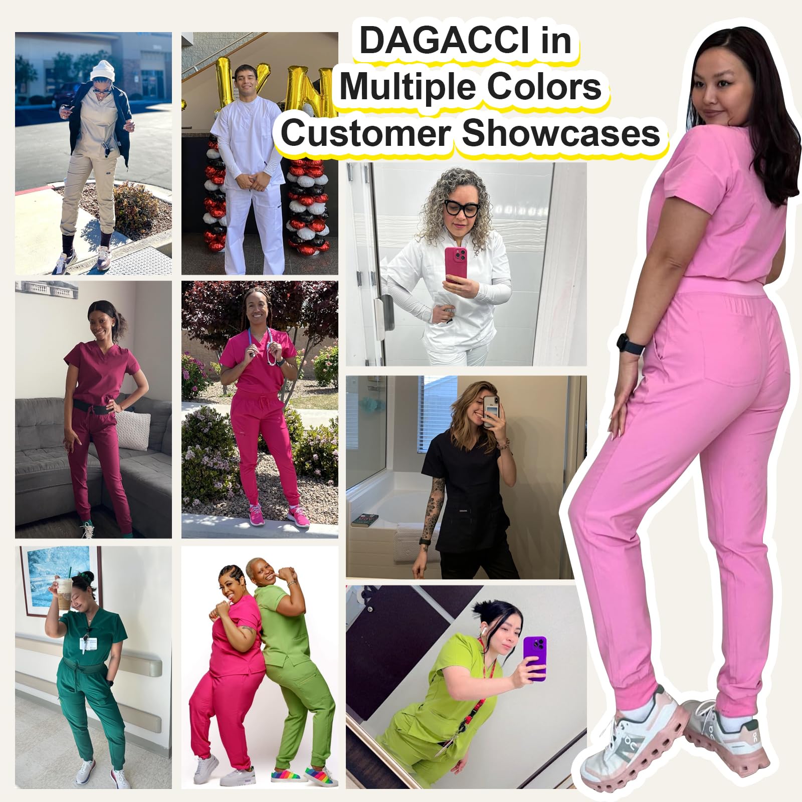 Dagacci Medical Scrubs Set for Women & Men - Comfortable Top & Pants for Nurses, Doctors & Healthcare Professionals - Perfect for Hospitals, Clinics & Medical Work
