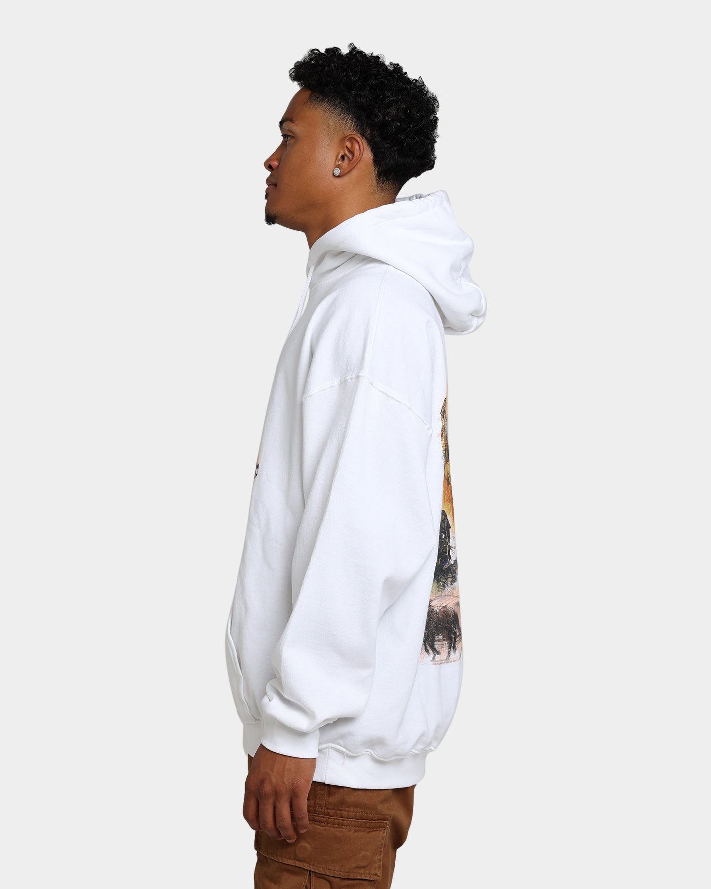 American Thrift X Back To The Future 3 Hoodie - White Retro Movie Merchandise for Fans - Perfect for Cosplay, Movie Nights & Casual Wear