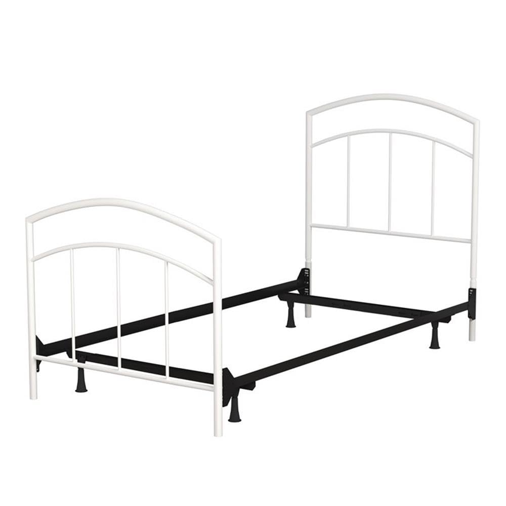 Rosebery Kids Modern Metal Twin Bed Frame - White Textured Finish | Sturdy & Safe for Children's Bedroom, Guest Room or Dormitory
