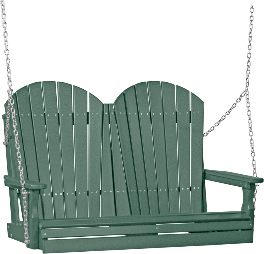 LuxCraft 4-Foot Adirondack Porch Swing - Outdoor Patio Furniture for Garden, Backyard, and Deck Relaxation