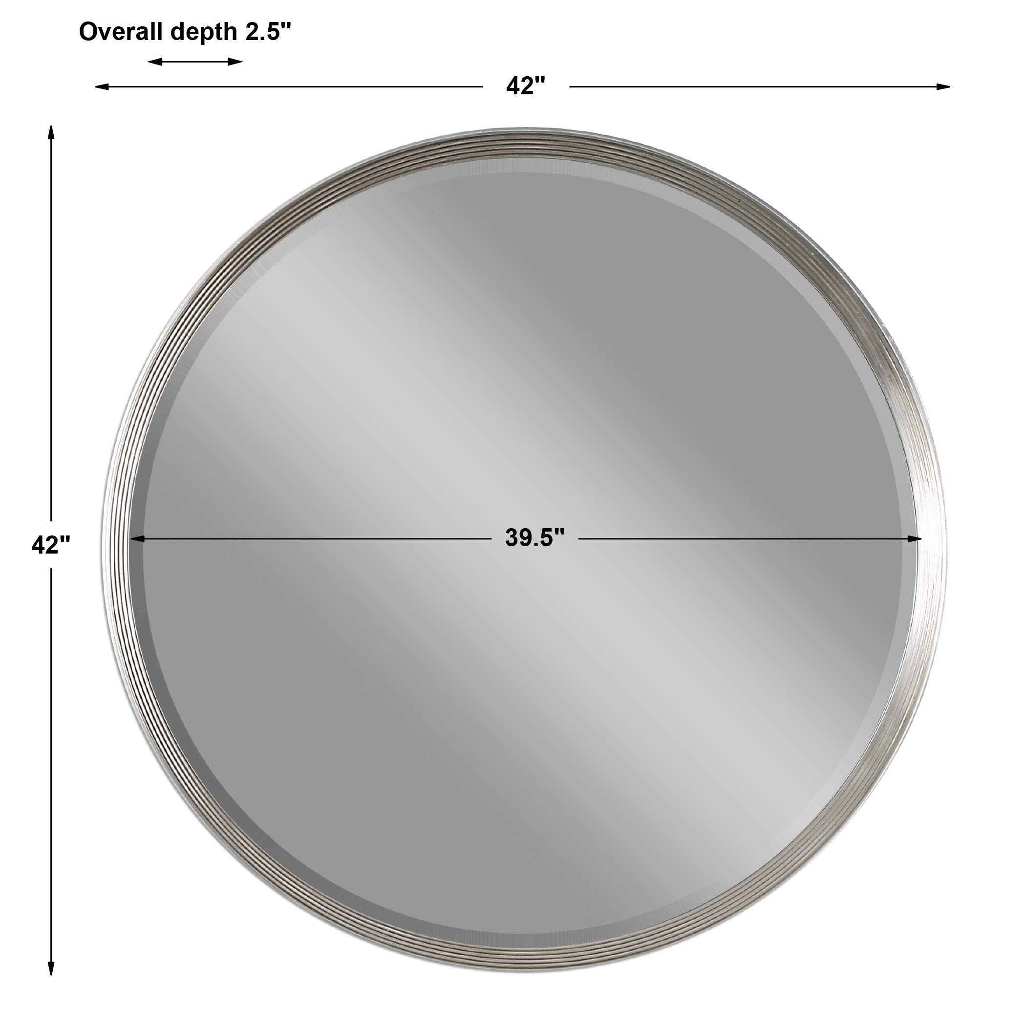 MY SWANKY HOME Classic Round Silver Wall Mirror - Modern Vanity Mirror for Bathroom, Bedroom & Entryway Décor | Elegant Home Accent for Makeup & Selfie Lighting