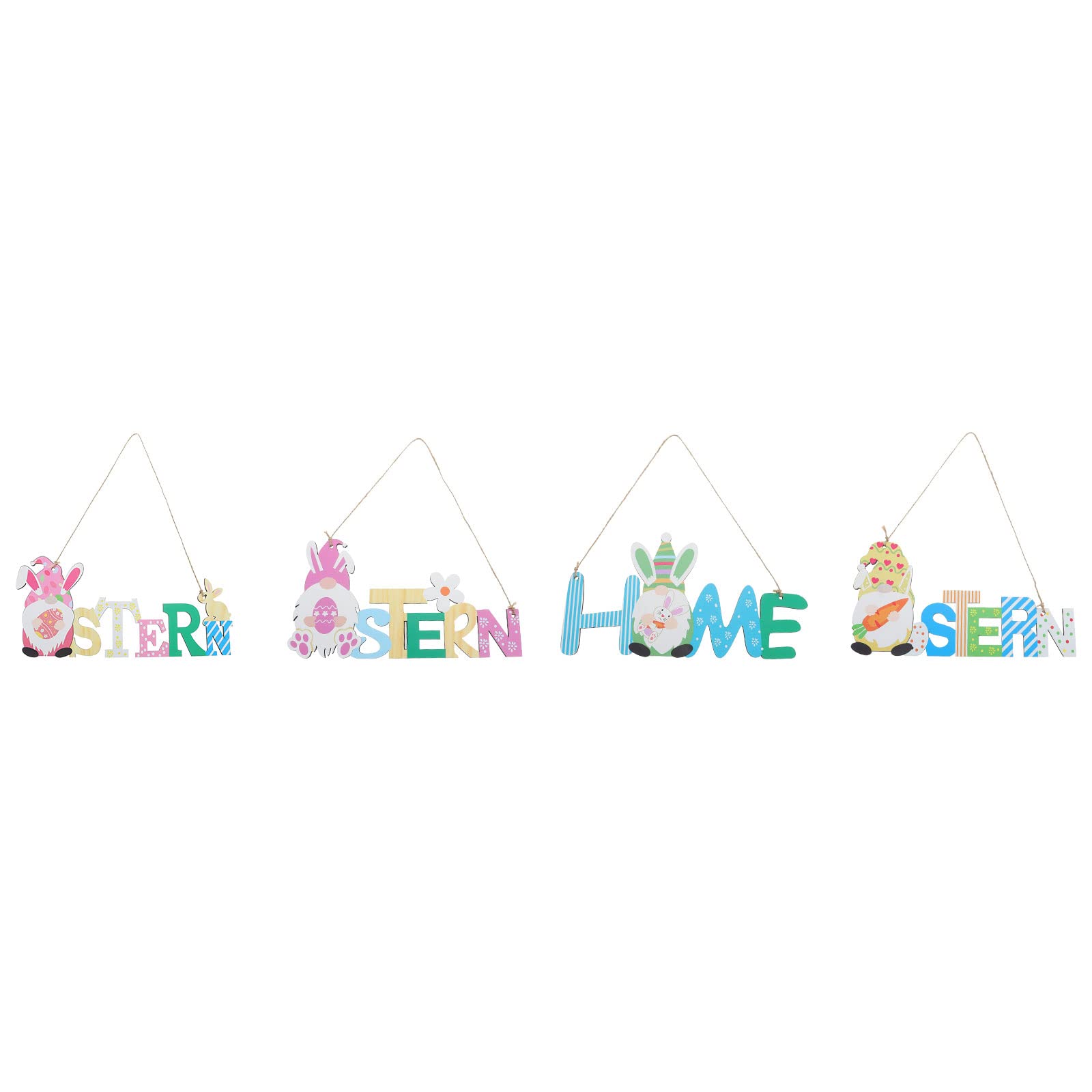 LUOZZY 4 Pcs Easter Gnome Decorations - Wooden Faceless Rudolph Ornaments for Easter Party Decor, Home Scene Layout & Holiday Festive Decorations - Perfect for Easter Tree, Mantel, Table Centerpiece & Spring Home Décor