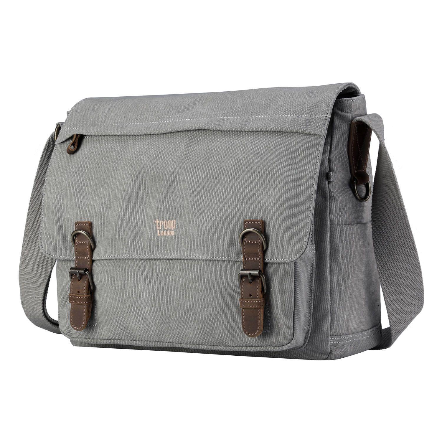 TRP0207 Troop London Classic Canvas Laptop Messenger Bag - Durable Water-Resistant Work & Travel Briefcase for Men & Women | Perfect for Office, Business Trips & Daily Commute