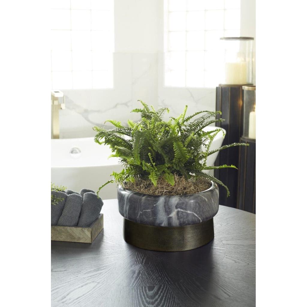 Cyan Design 11675 Roma Bowl - Antique Brass and Grey Marble Decorative Bowl for Home Decor, Centerpiece, Dining Table, or Gift Idea | Elegant Serving Bowl for Fruits, Nuts, and Display