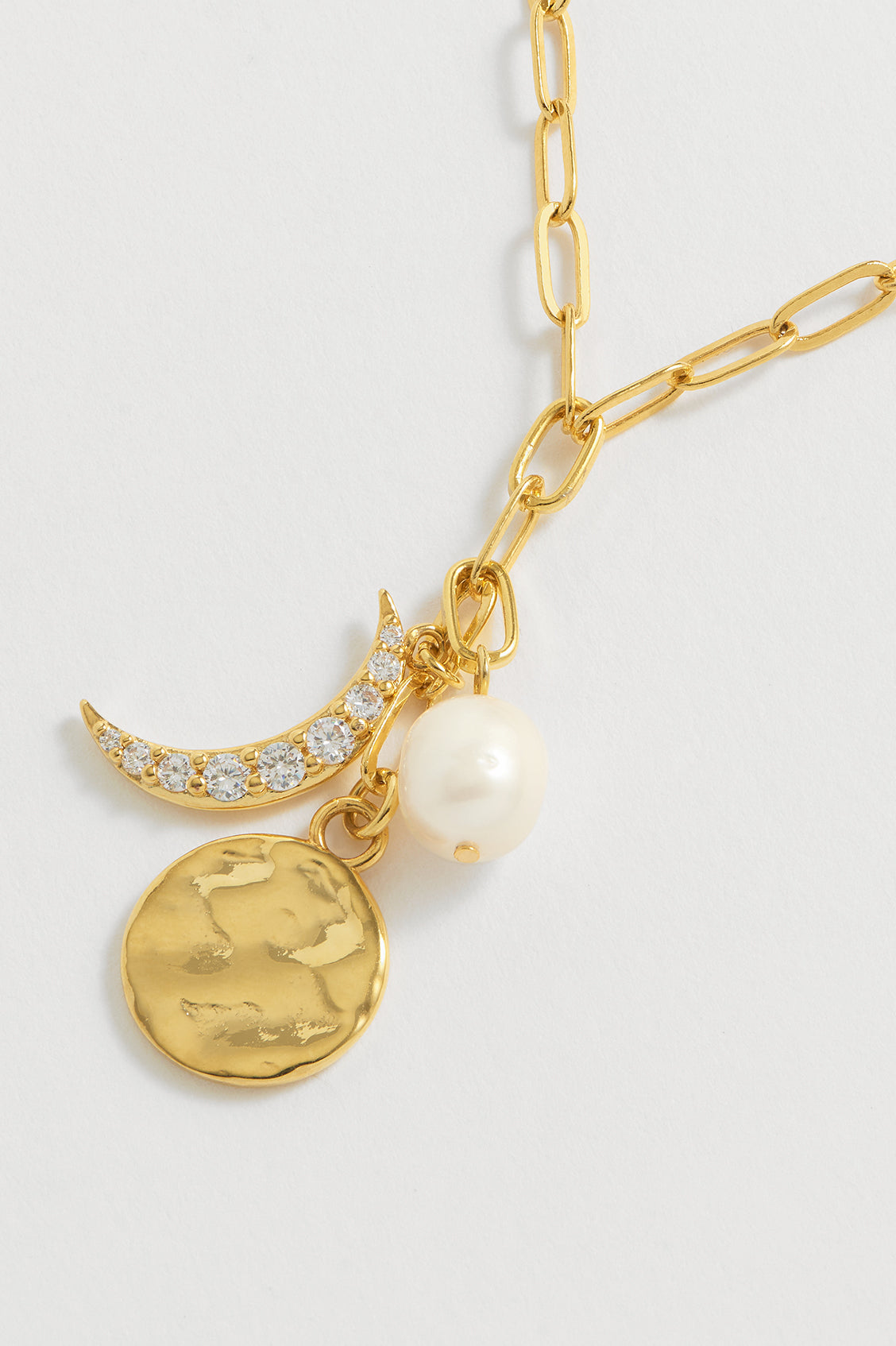 Moon Pearl Coin Drop Necklace for Women - Elegant Dainty Layering Jewelry Gift for Birthday, Anniversary & Valentine's Day - Perfect for Date Night & Special Occasions