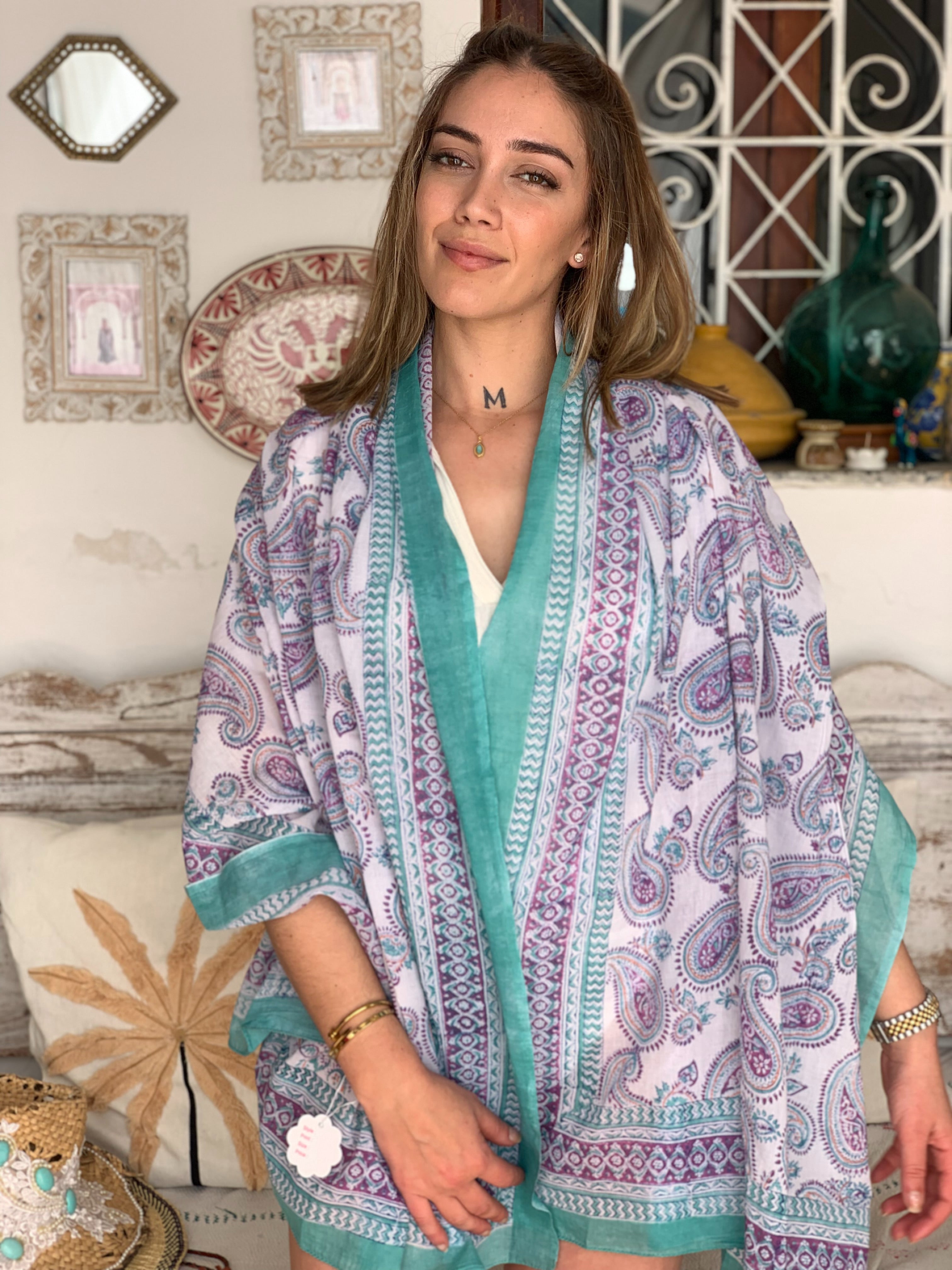 Stylish Cotton Sarong & Pareo - Soft Beach Wrap Shawl for Women | Summer Vacation, Poolside Lounging, Tropical Getaways | New 2024 Collection