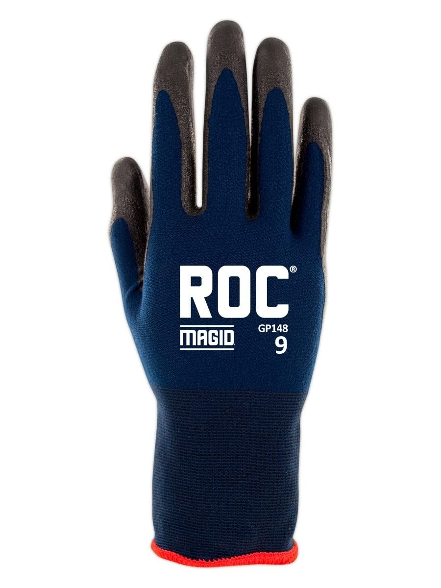 **MAGID ROC 15-Gauge Nitrile Palm Coated Work Gloves - Size 5/XXS (6 Pairs) - ANSI Cut Level A1, Oil & Abrasion Resistant, Lightweight & Flexible for Mechanics, Construction & DIY Projects**    (优化说明：   1. 符合SEO规范，包含关键词如