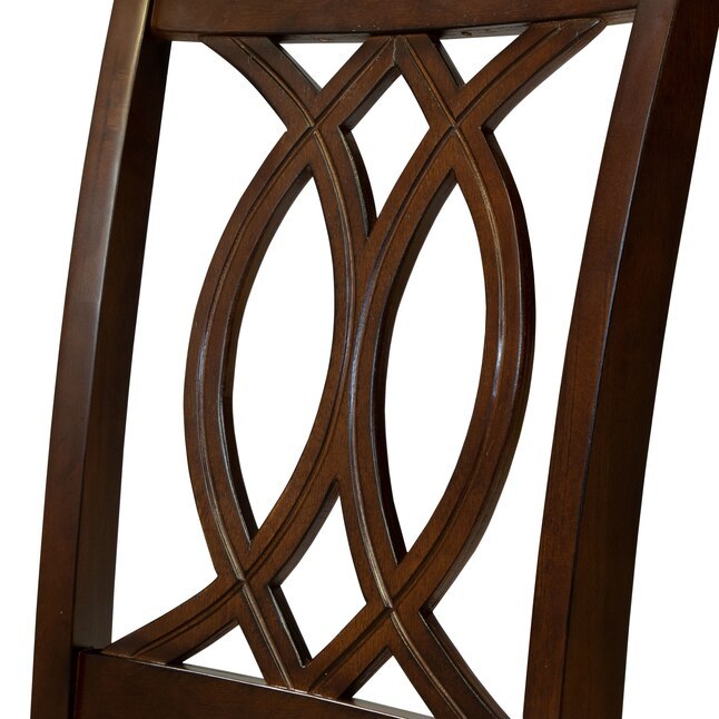 Classic Transitional Dining Chairs Set of 2 - Brown Cherry Solid Wood with Padded Fabric Seat - Elegant Side Chairs for Dining Room - Perfect for Family Dinners & Entertaining Guests