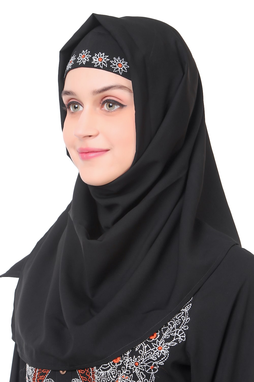 Elegant Faux Button Front Paisley Embroidered Abaya Dress - Modest Muslim Prayer Dress for Women, Perfect for Eid, Ramadan & Special Occasions