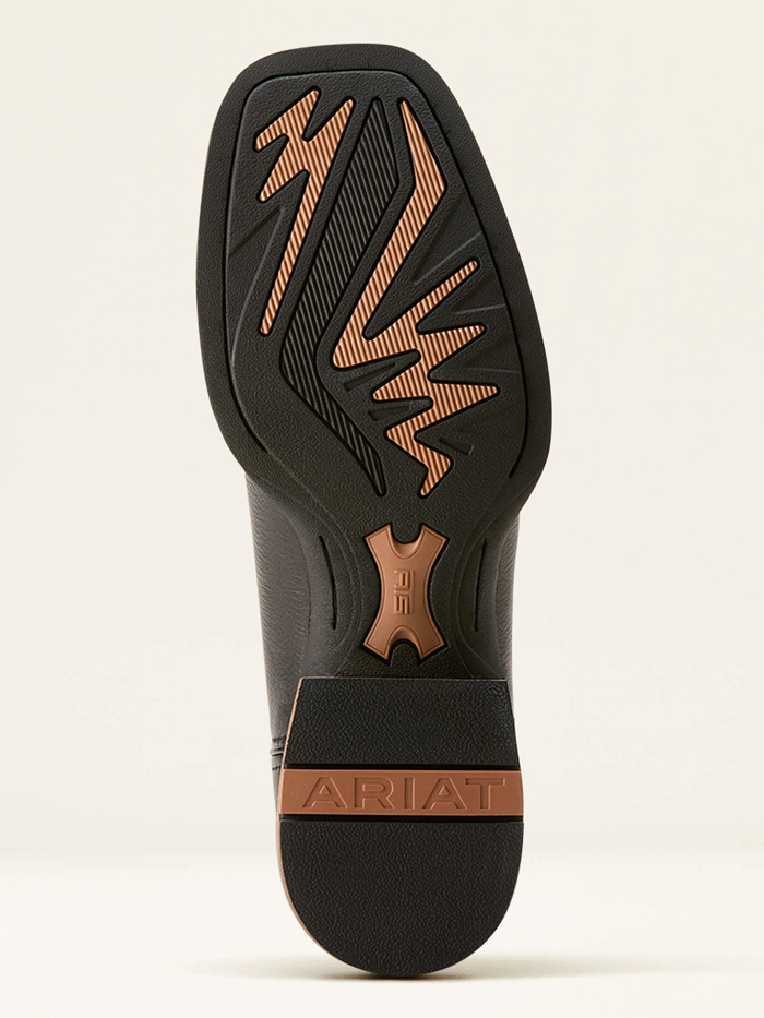 Ariat Men's Ricochet Cowboy Boots - Black Carbon Leather Western Boots for Riding, Work & Casual Wear