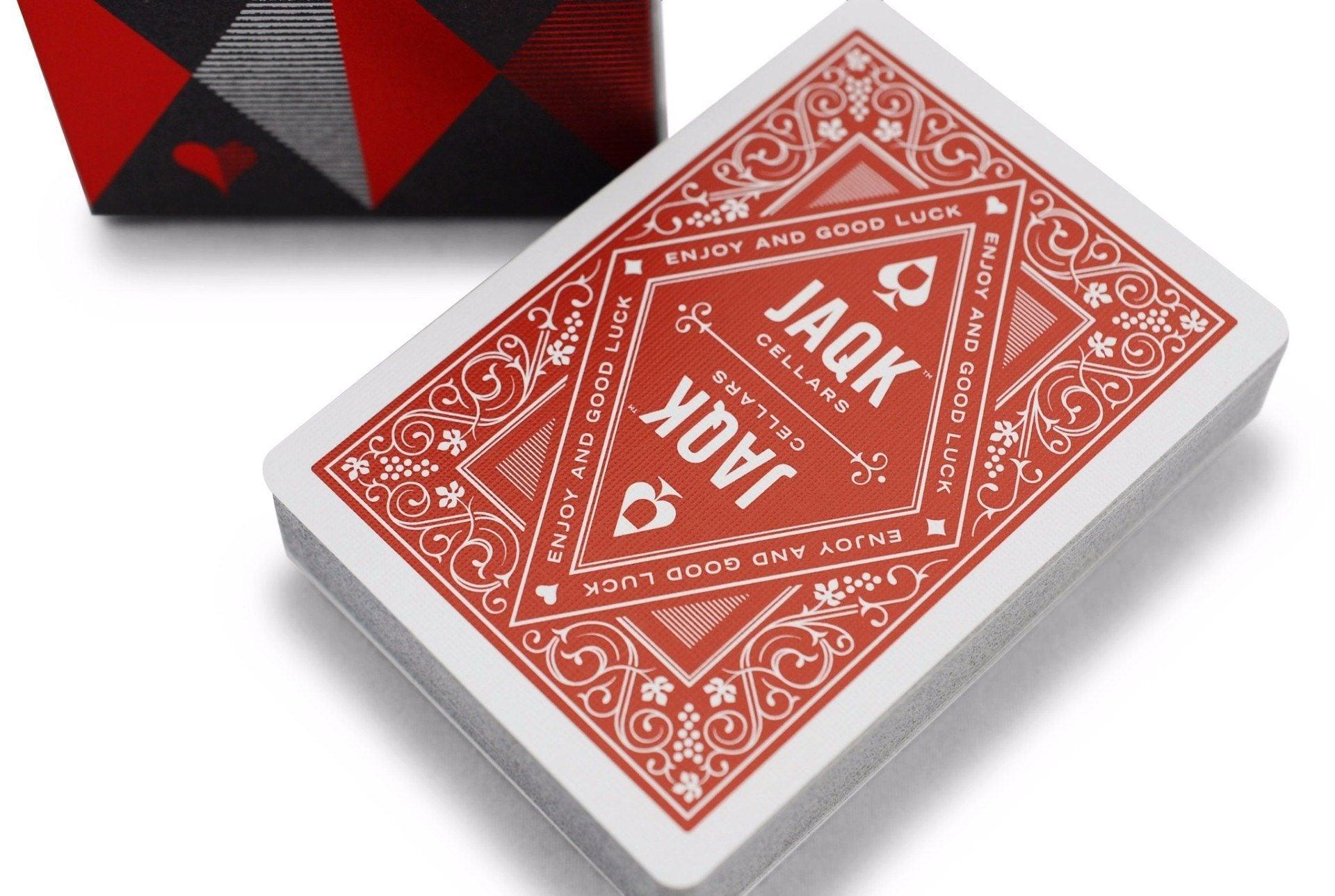 Red Jaqk Playing Cards - Premium Quality Poker Cards for Magic Tricks, Cardistry & Casino Games | Perfect for Poker Nights, Magic Shows & Professional Card Players