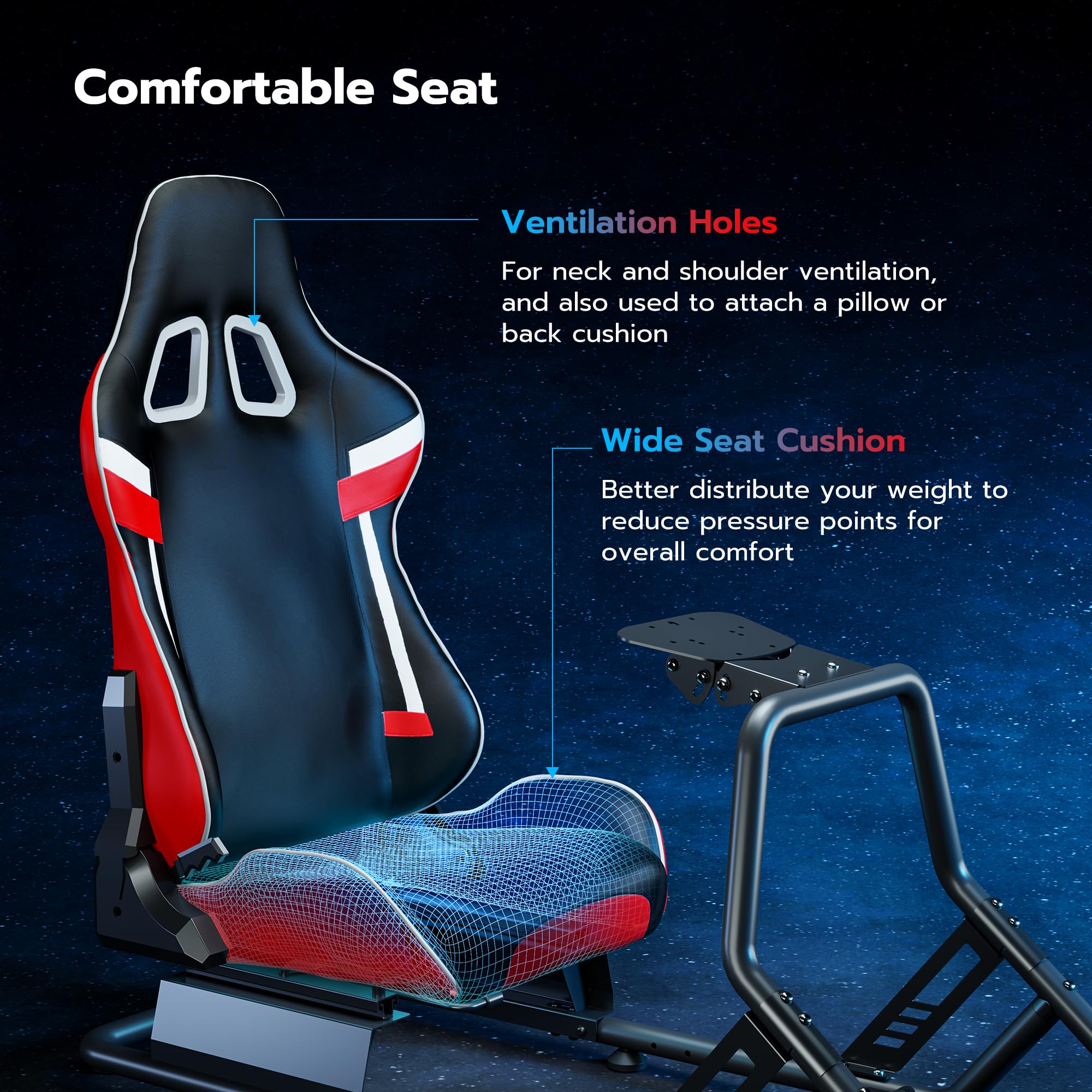 ARES WING Racing Simulator Cockpit with Adjustable Monitor Mount & Seat - Formula & GT Style Sim Racing Rig Compatible with Fanatec, Thrustmaster, Logitech, Moza - Works with PS5, PS4, Xbox & PC - Perfect for Home Racing, Esports Training & Immersive Gaming Experience