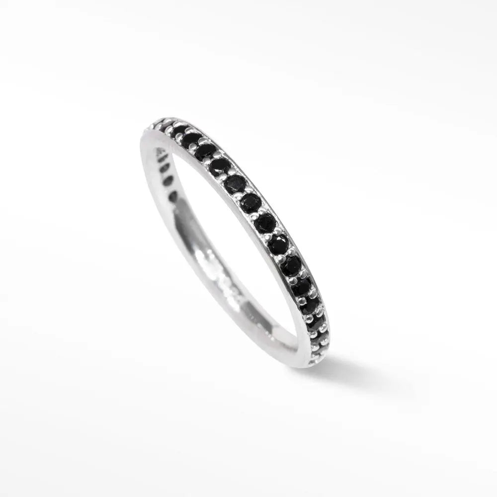 Elegant Black Spinel Silver Ring for Women | Sterling Silver Jewelry Gift for Her | Perfect for Weddings, Parties & Everyday Wear