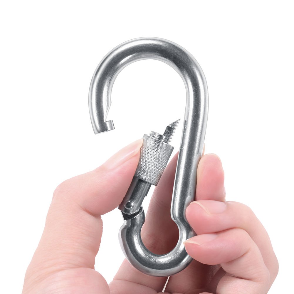 Heavy Duty 316 Stainless Steel Screw Lock Carabiner Hooks - PROND Locking Carabiners for Rock Climbing, Hiking, Camping & Outdoor Safety Gear
