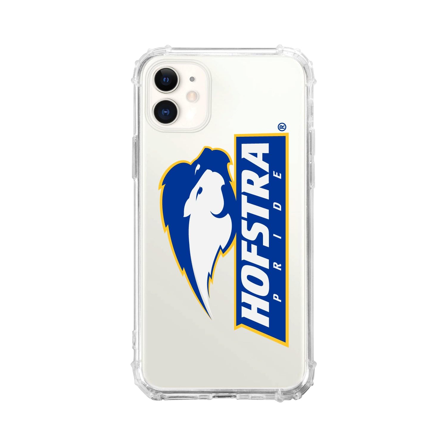 OTM Essentials Durable Phone Case for iPhone 13 Pro Max - Shockproof Protective Cover with Tough Edge, Hofstra University Classic White Design - Perfect for School, Work & Everyday Use