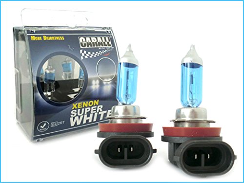 2 PCS H11 12V 55W PGJ19-2 Super White Halogen Bulbs - Xenon Effect Headlight Replacement for Low/High Beam & Fog Lights | Perfect for Night Driving & Enhanced Road Visibility