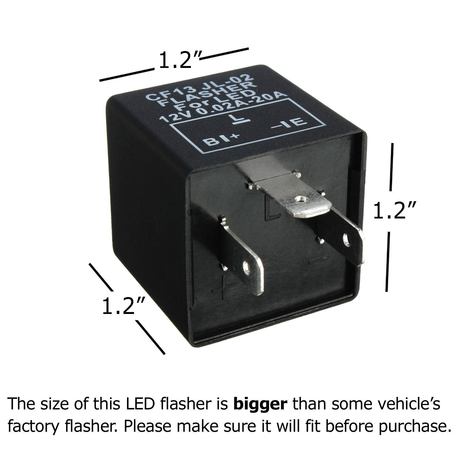 3 Pin Car Flasher Relay for LED Turn Signal Lights - Fix Hyper Flash Issues - Compatible with CF13, CF13JL, EP34 Models - Perfect for DIY Auto Repair & Vehicle Lighting Upgrades