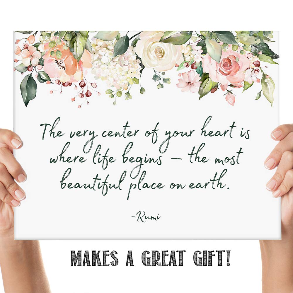 TJ Originals Motivational Wall Art - 11x14 Unframed Rumi Quotes Print for Home & Office Decor