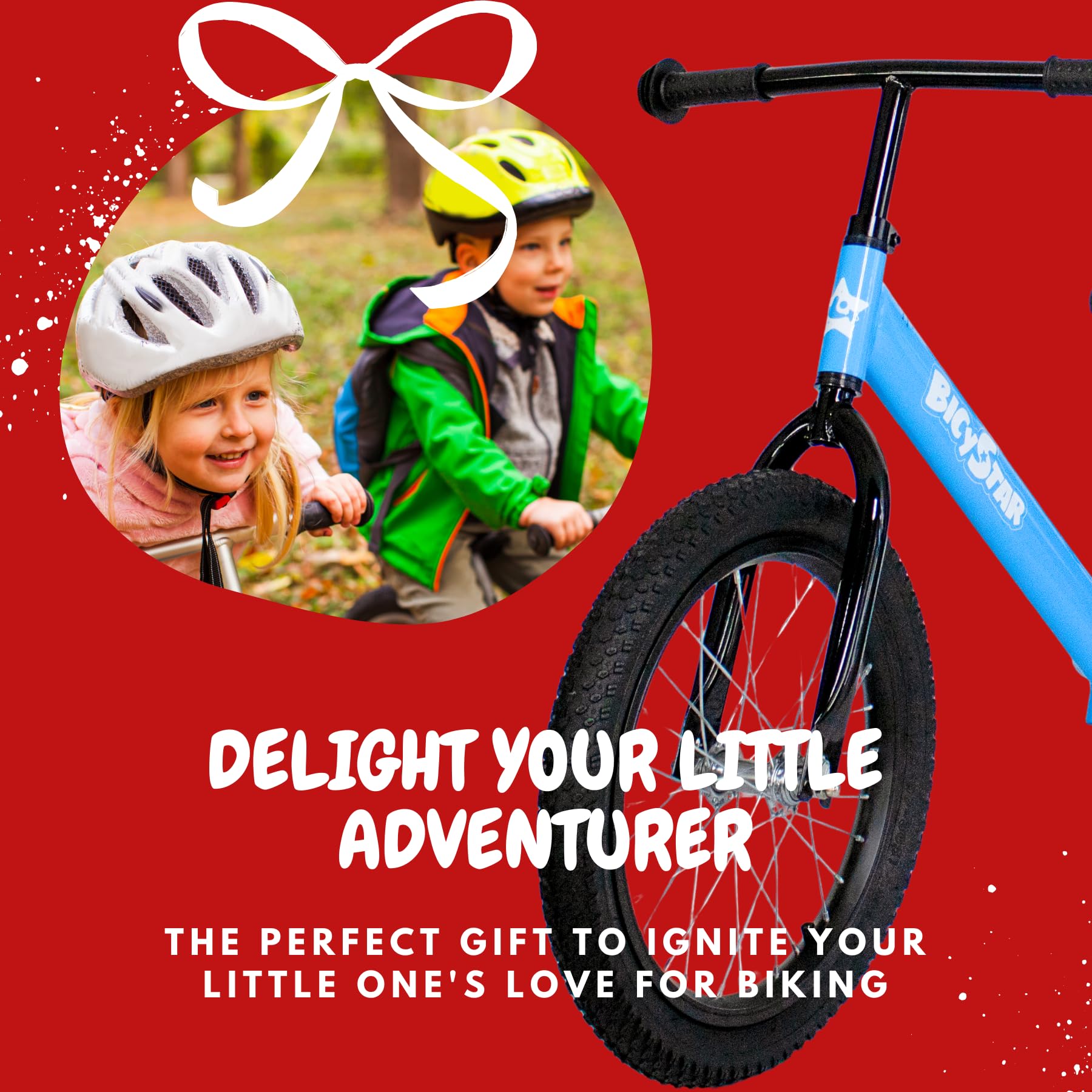 16 Inch Balance Bike for Kids Ages 5-8 - No Pedal Push Bike with Air Tires & Footrests - First Toddler Bicycle for Boys & Girls - Perfect for Learning Balance & Outdoor Play