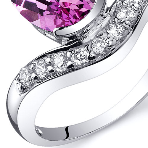 Pink Sapphire Oval Cut Sterling Silver Ring for Women Size 9 - Elegant Jewelry Gift for Valentine's Day, Anniversary & Special Occasions
