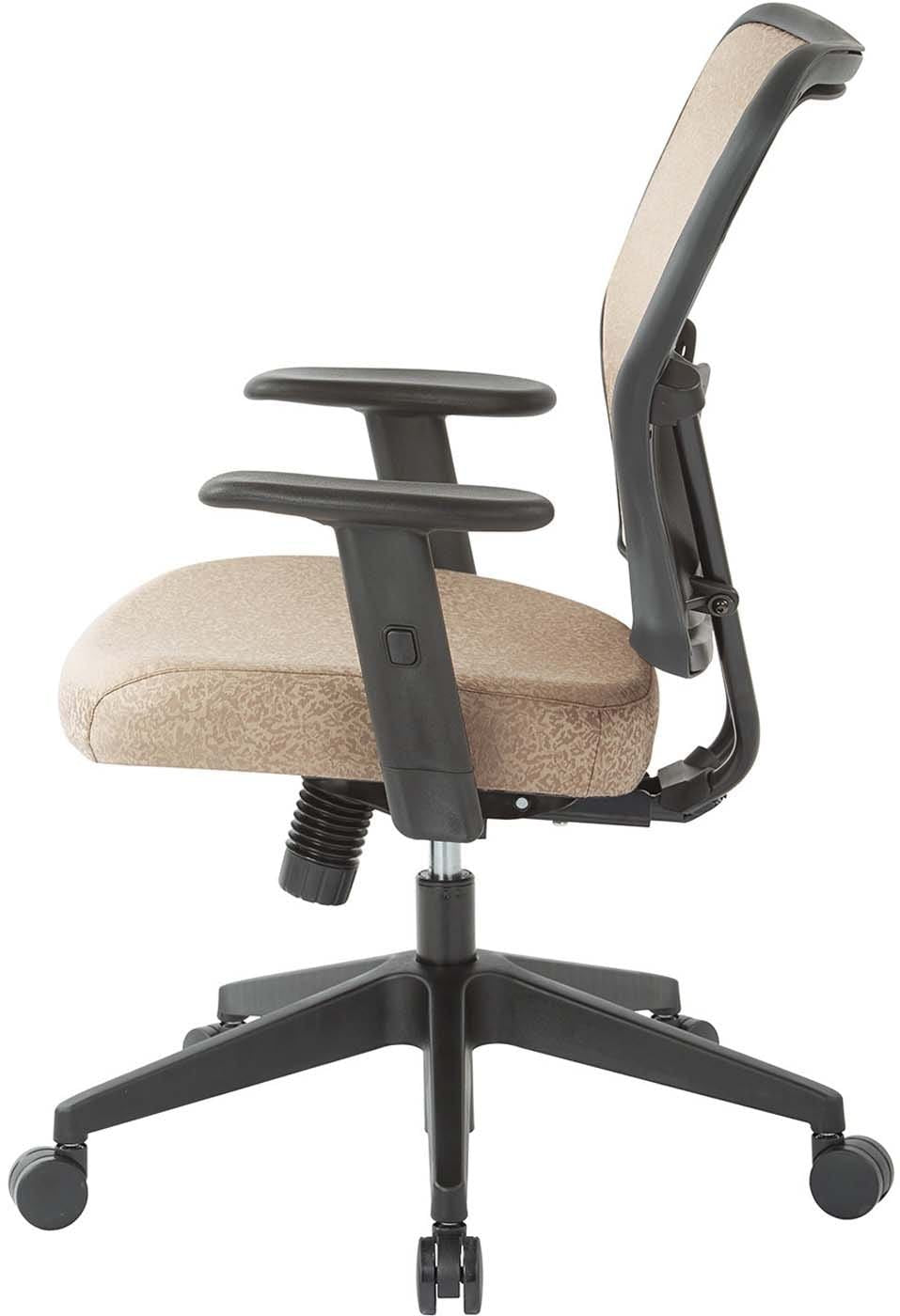 Premium Latte Fabric 2-in-1 Height Adjustable Office Chair with Lumbar Support - Ergonomic Desk Chair for Home & Office Workspace, Gaming, and Study