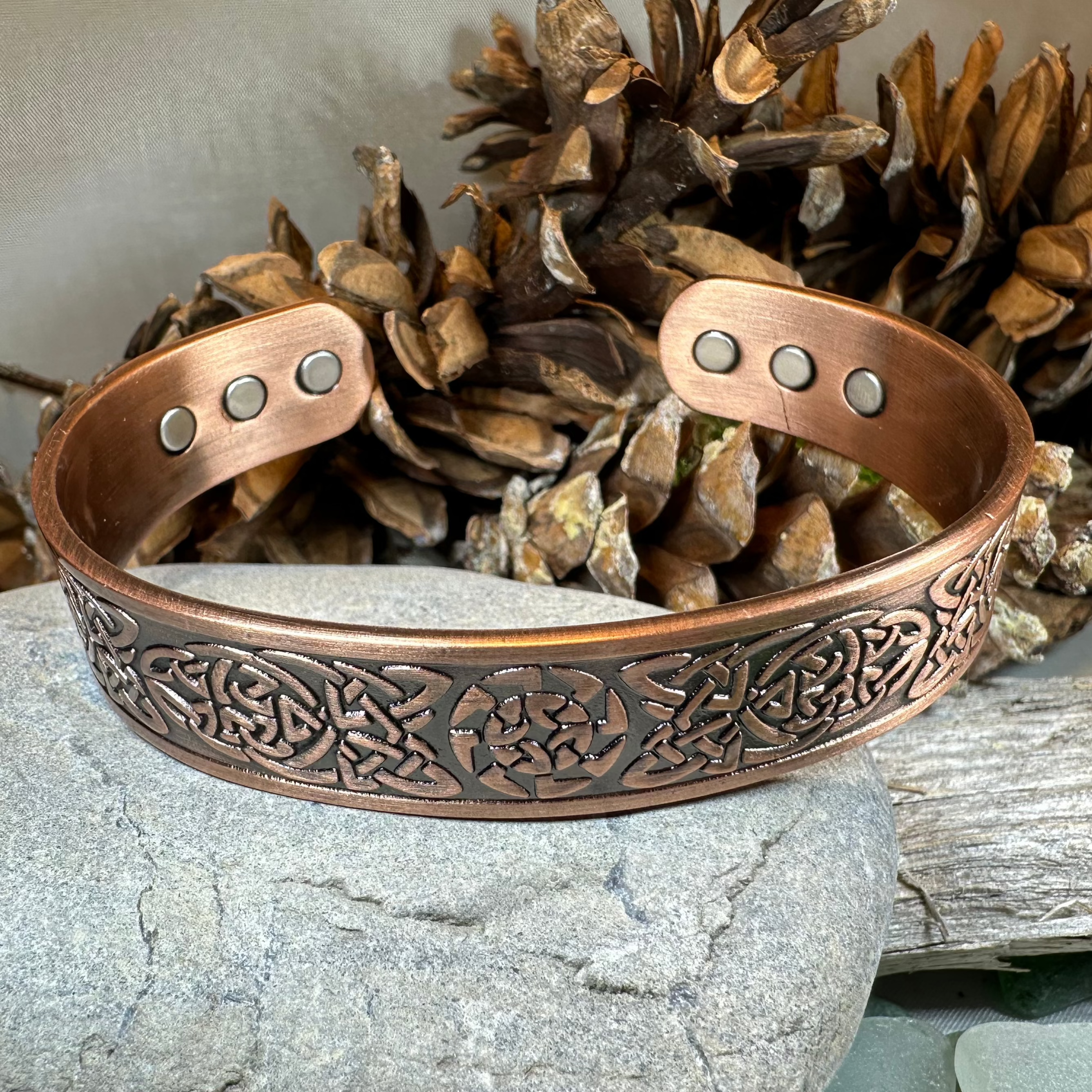 Pictish Copper Cuff Bracelet - Handmade Celtic Jewelry for Women | Vintage Armband for Boho Fashion, Festival & Everyday Wear