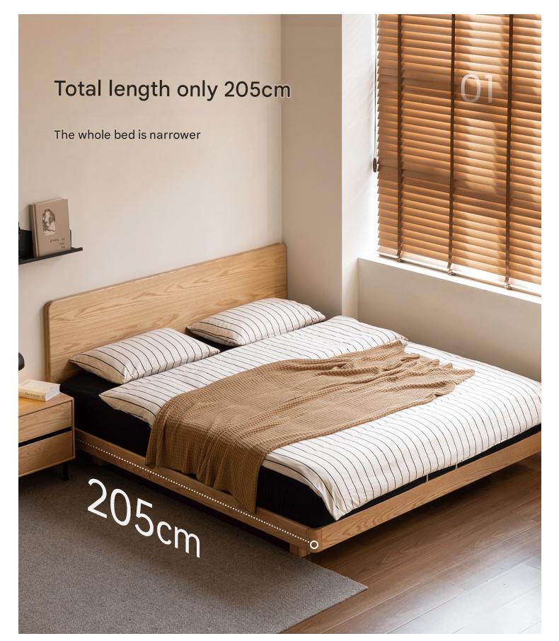 Solid Oak Wood Suspension Bed - King Size Platform Bed Frame with Large Headboard - Perfect for Master Bedroom & Modern Home Decor