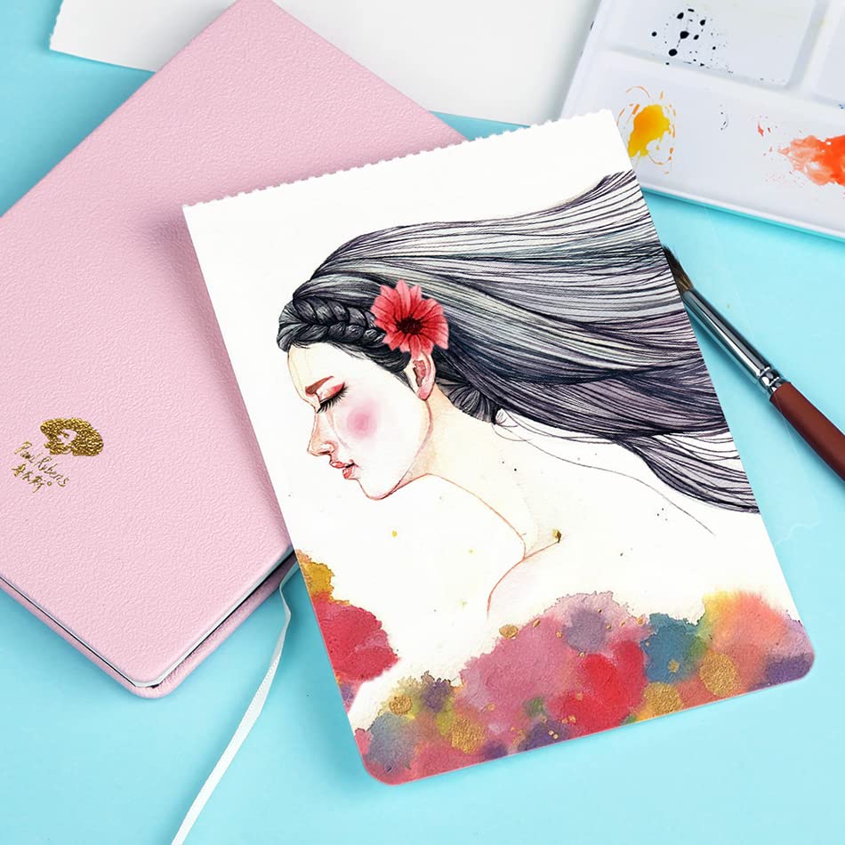 Paul Rubens Professional Watercolor Paint Set - 48 Vibrant Artist Grade Colors, Solid Cakes with Palette & 100% Cotton Hot Press Watercolor Journal - Perfect for Painting, Sketching, and Art Projects