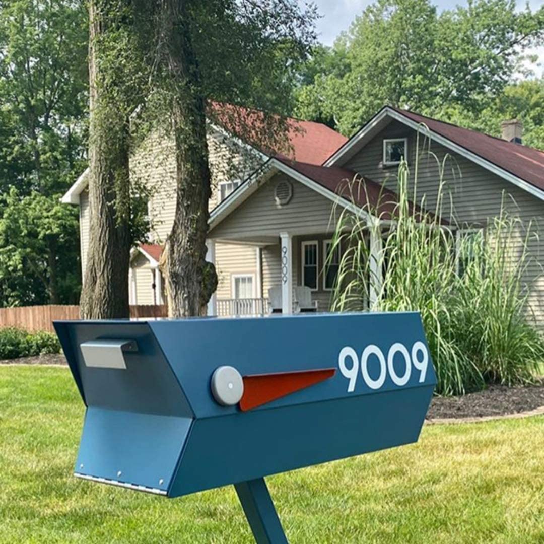 Custom Chalet Style Mailbox Numbers - Set of 2 Modern Address Plaques for US Homes | Weatherproof Metal House Numbers for Front Door, Porch & Yard Decor