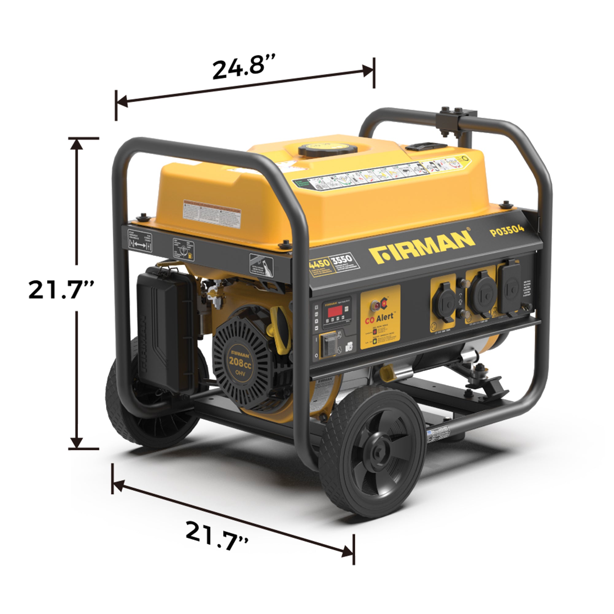 4450W Portable Gas Generator with Recoil Start & CO Alert - 120V Power for Camping, Emergencies & Outdoor Activities