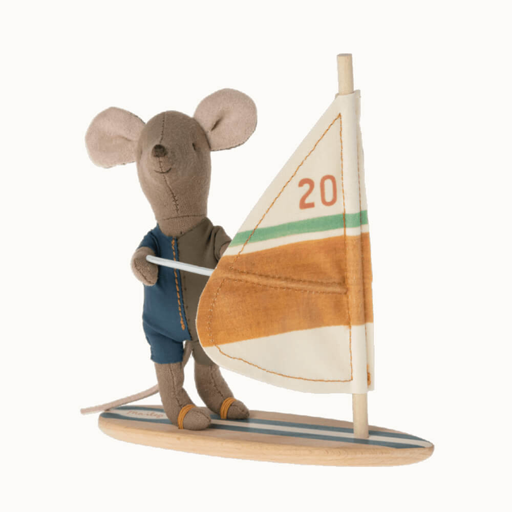 Maileg Surfer Mouse - Adorable Handmade Plush Toy for Kids & Collectors | Perfect for Playtime, Gifts & Nursery Decor