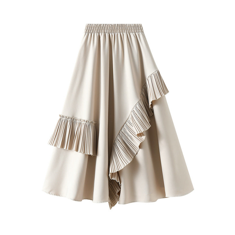 Women's A-Line Mid-Length Irregular Skirt - Stylish & Unique Design for Casual Wear, Office & Date Nights
