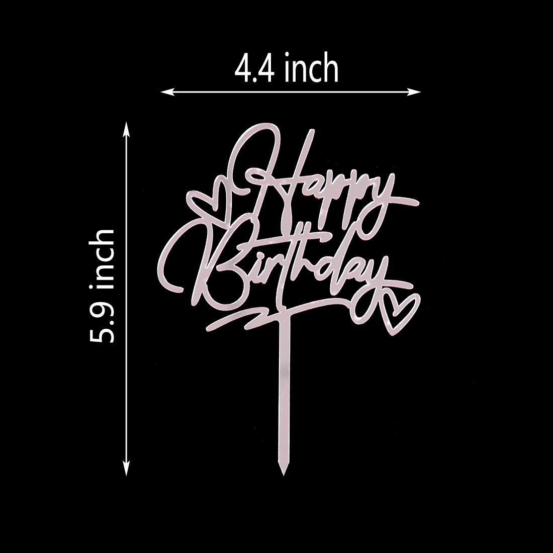 Happy Birthday Cake Topper - Rose Gold Mirror Acrylic Party Decorations for Birthday Cakes, Cupcakes & Desserts | Perfect for Birthday Parties, Baby Showers & Special Celebrations