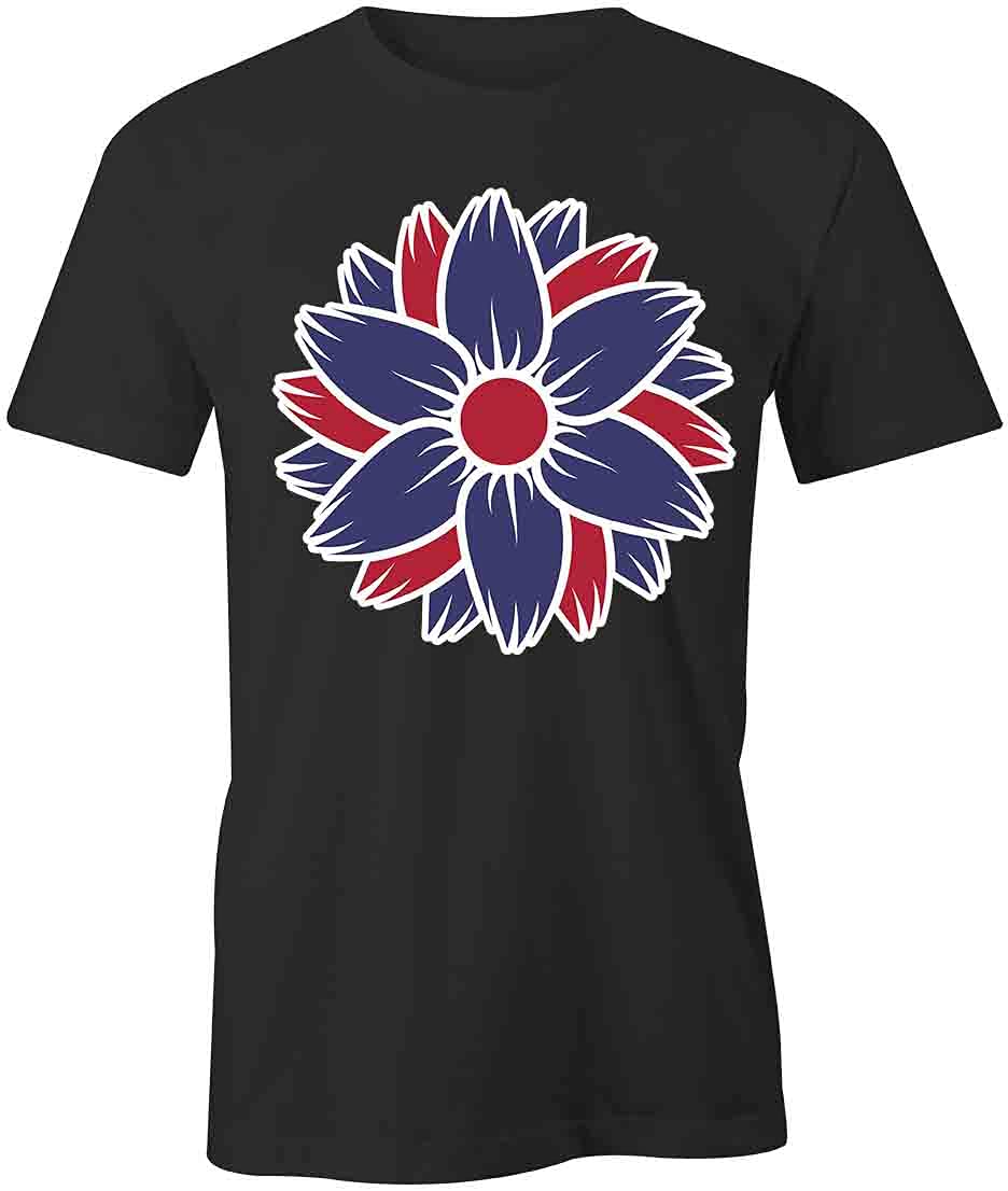 Stylish Red and Blue Sunflower Printed T-Shirt for Men & Women | Soft Cotton Graphic Tee | Casual Wear, Summer Outfits, Festival Fashion