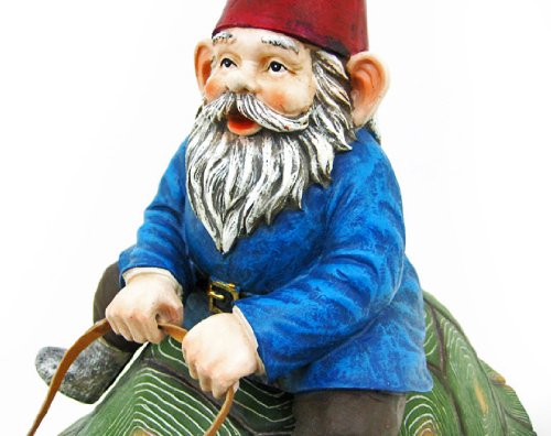 Large Garden Gnome Riding Turtle Statue - Outdoor Decor for Patio, Pool & Lawn - Whimsical Yard Ornament for Gardens, Backyards & Landscaping