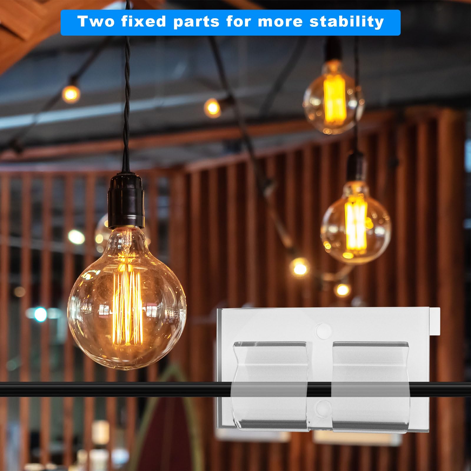 28pcs Outdoor Light Hooks with Adhesive Strips - Heavy Duty Wall Clips for String Lights, Christmas Decorations & Party Lighting - Perfect for Patio, Garden, Wedding, Halloween and Festival Decor