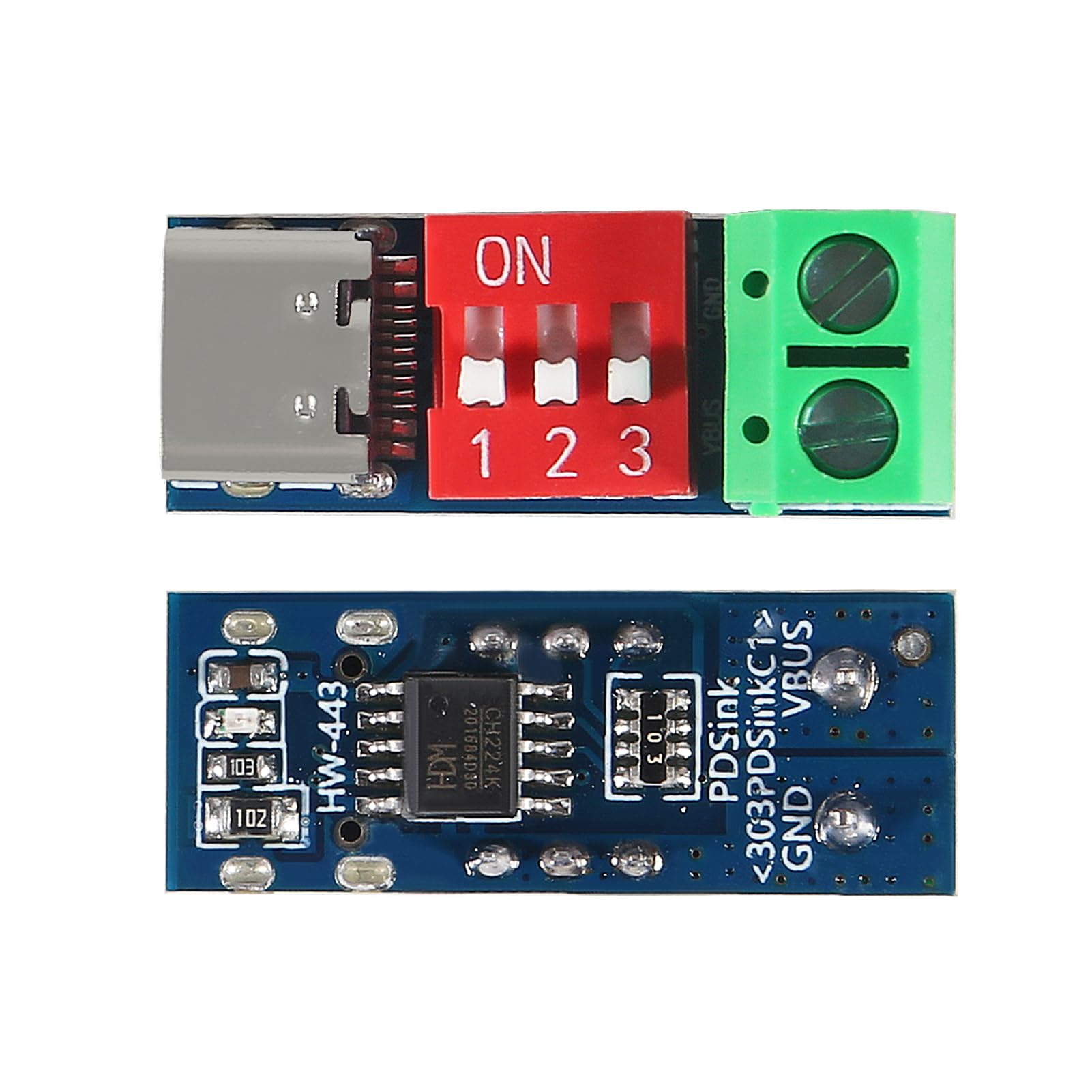 3PCS USB-C PD Trigger Board Module - Fast Charge 5V/9V/12V/20V Power Delivery Boost Converter for Laptops, Phones & Tablets | High-Speed USB Type-C Charging Solution for DIY Electronics & Power Banks