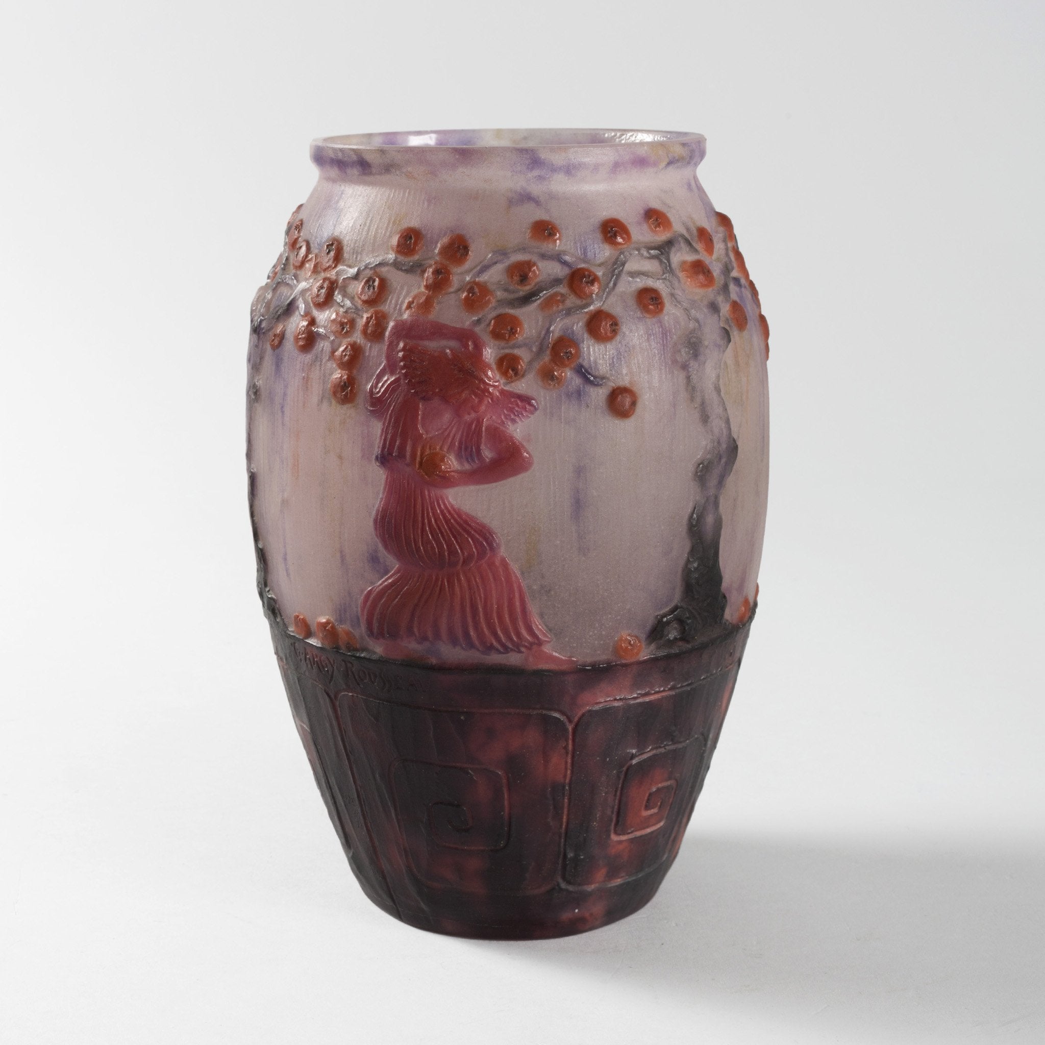Gabriel Argy Rousseau Le Jardin des Hespérides Pâte de Verre Glass Vase - Handmade Art Glass Vase for Home Decor, Wedding Centerpiece & Luxury Gift