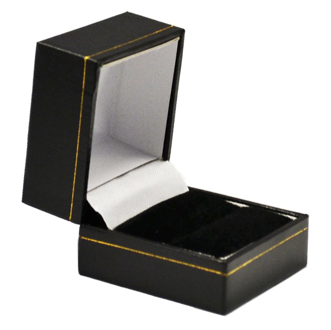 Premium Classic Leatherette Ring Gift Box - Elegant Jewelry Storage & Presentation Case for Engagement, Wedding, Anniversary Gifts (Black) - Perfect for Proposals, Bridal Showers & Special Occasions