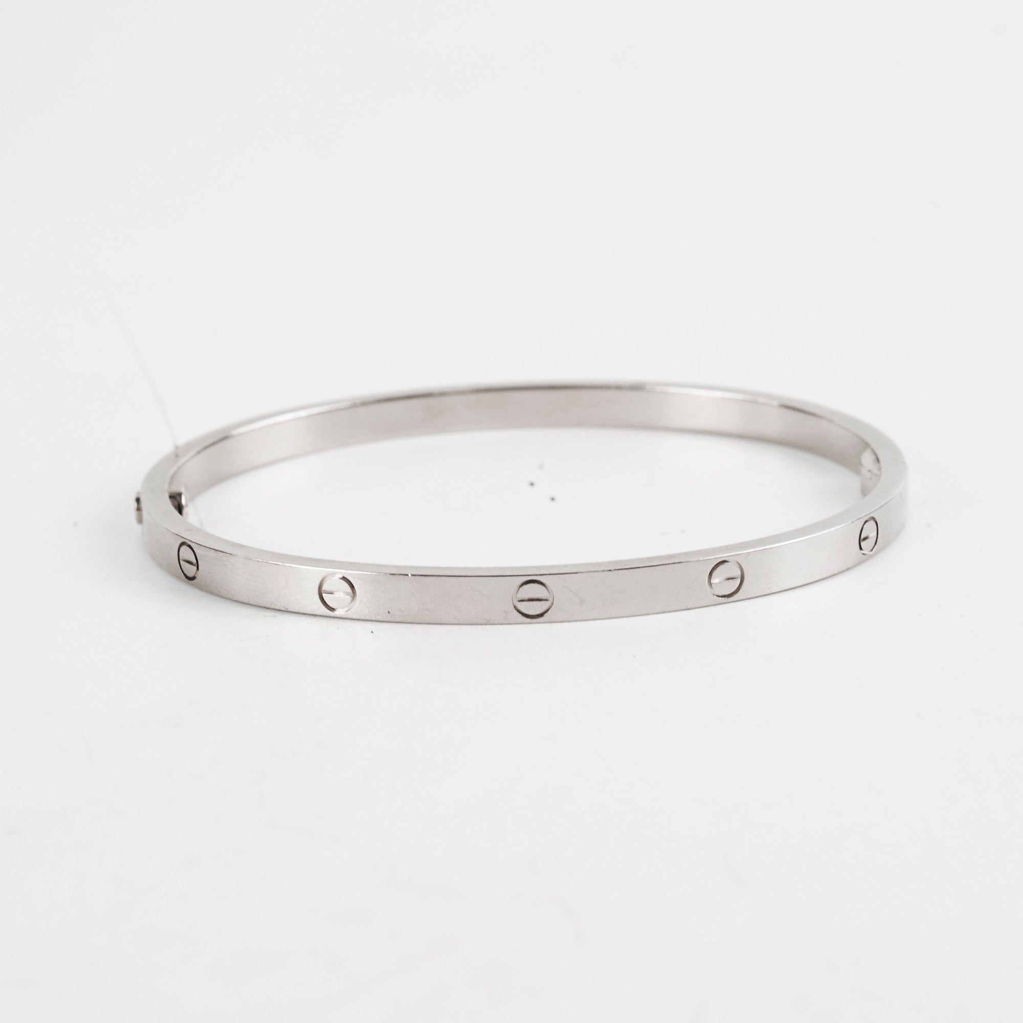 Cartier Love Bracelet Thin 18K White Gold Size 16 - Elegant Luxury Jewelry Gift for Women, Perfect for Anniversaries & Special Occasions