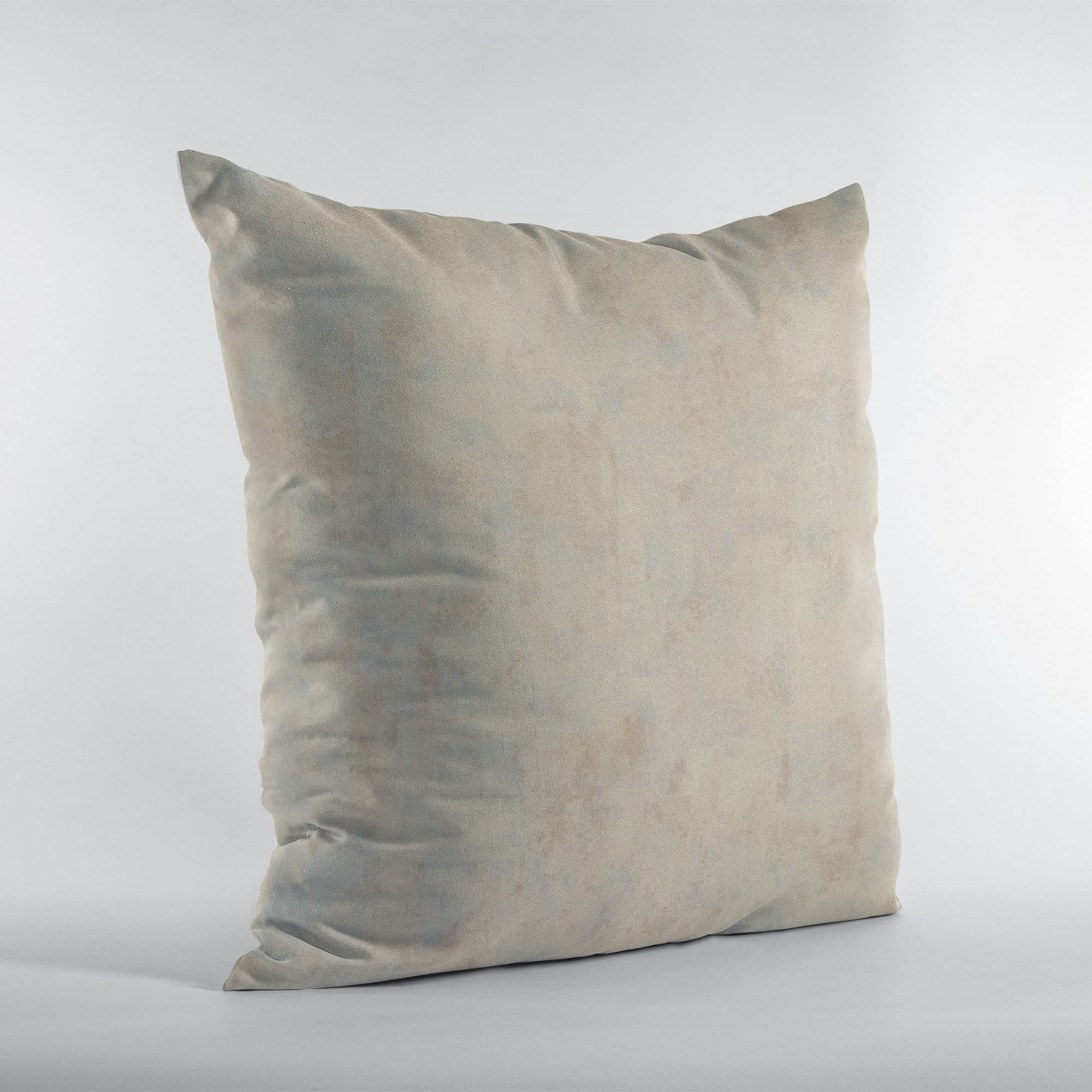 Luxury Velvet Throw Pillow with Foil Printing - 16x16 Inch Double Sided Decorative Cushion for Sofa, Bed & Living Room - Grey Hidden Island Design