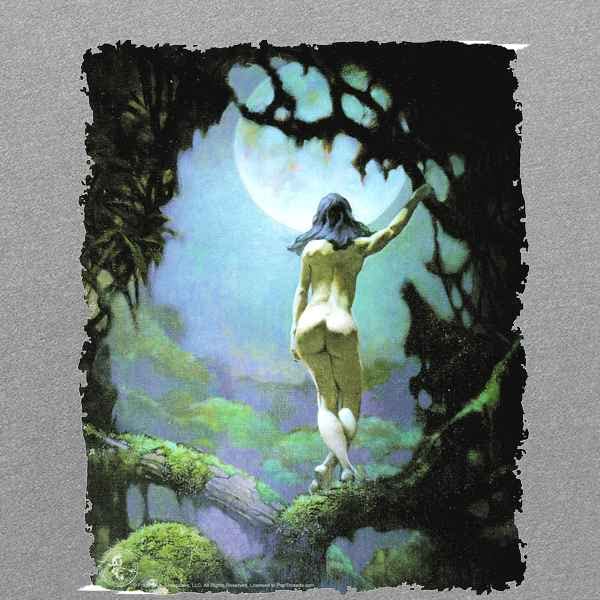 Frank Frazetta Moon Rapture Art Graphic T-Shirt for Men | Pop Culture Vintage Tee | Casual Wear, Gift for Art Lovers, Comic Con Outfit