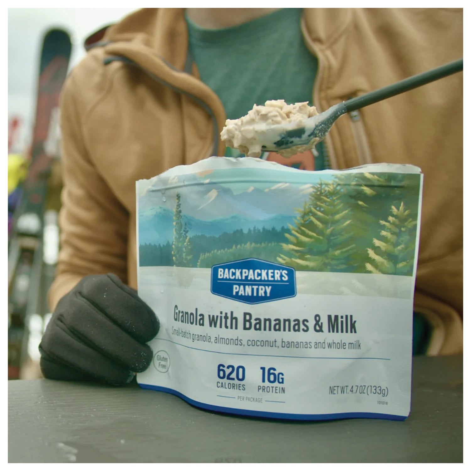 Backpackers Pantry Granola with Bananas & Almond Milk - Lightweight Camping Breakfast for Hiking, Backpacking & Outdoor Adventures