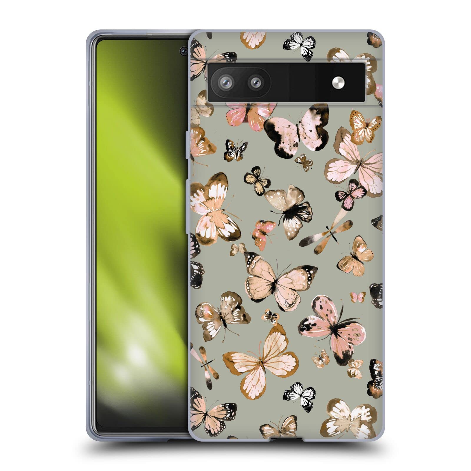 Ninola Butterflies Google Pixel 6a Case | Floral Soft Gel Cover for Daily Use