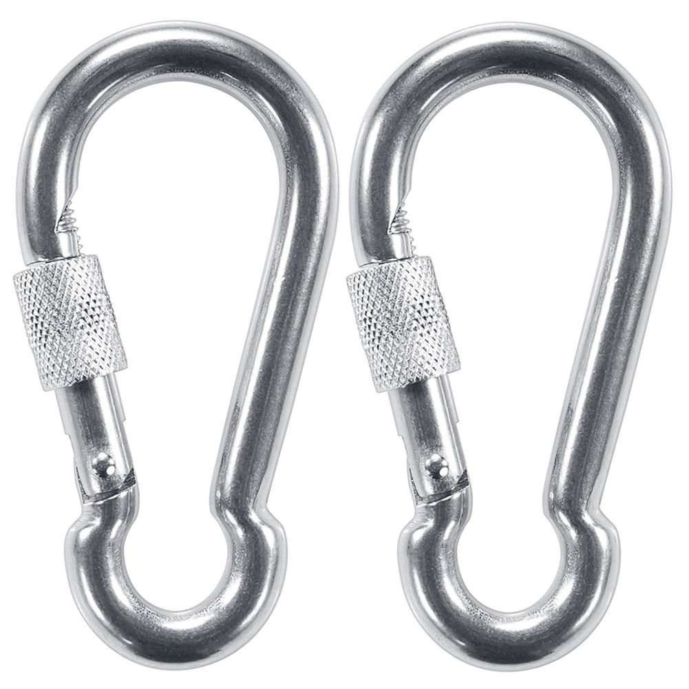 PROND Heavy Duty Locking Carabiners - 316 Stainless Steel Screw Gate Carabiner Hooks for Climbing, Hiking, Camping & Outdoor Safety Gear