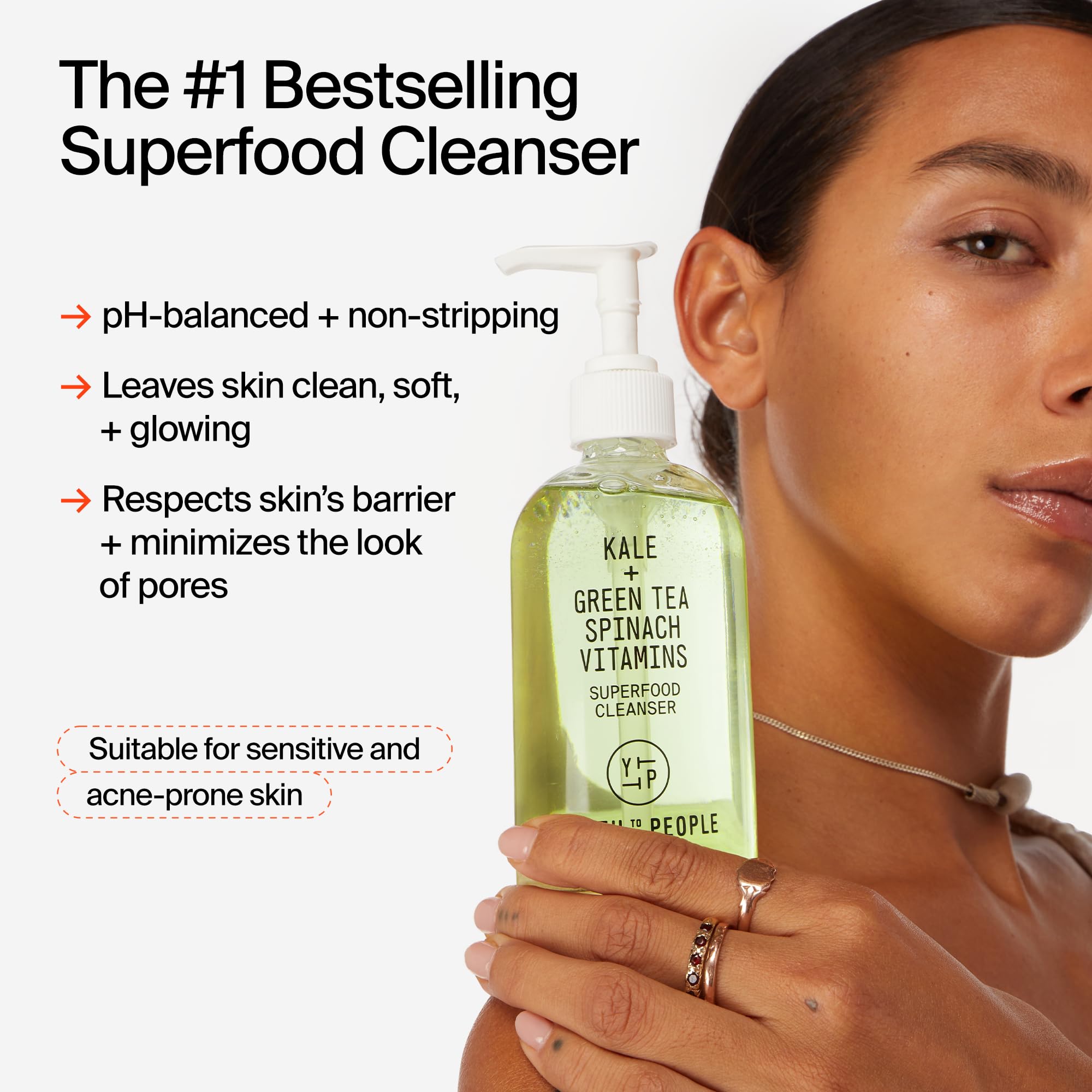 Youth To The People Superfood Cleanser Refill Bundle - Kale + Green Tea Face Wash (8oz Bottle + 16oz Refill Pouch) | Award-Winning Vegan Cleanser for All Skin Types | Gentle Makeup Remover & Daily Skincare Routine Essential
