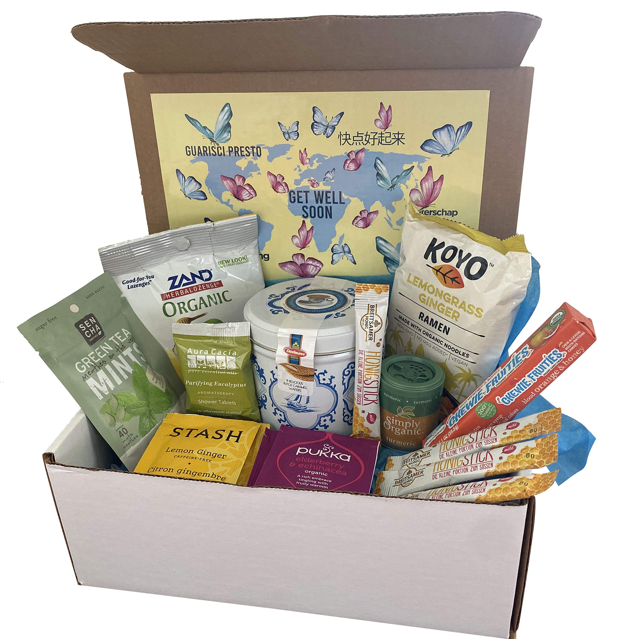 Get Well Soon Gift Basket - Assorted Comforting Soup, Tea & Global Snacks Care Package | Thoughtful Recovery Gift for Friends & Family | Perfect for Hospital, Home or Office